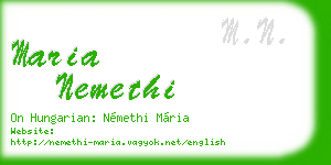 maria nemethi business card