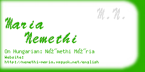 maria nemethi business card